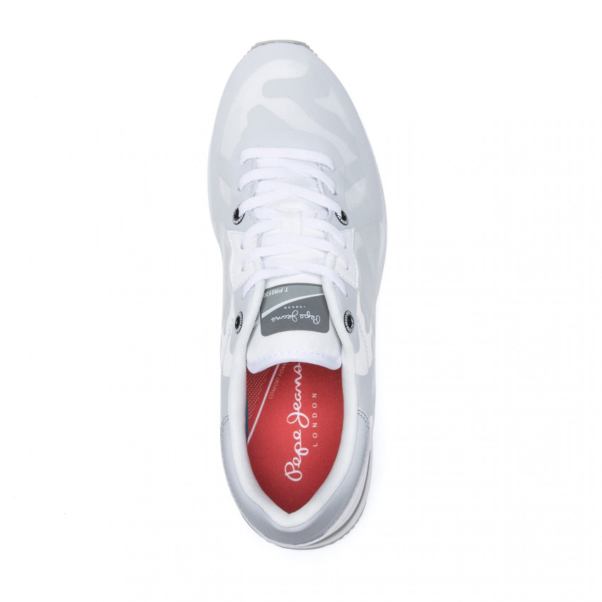 Chaussures pepe jeans tinker camiouflage blanc PMS30413 800, Cloane magasins chaussures de marques a Vannes