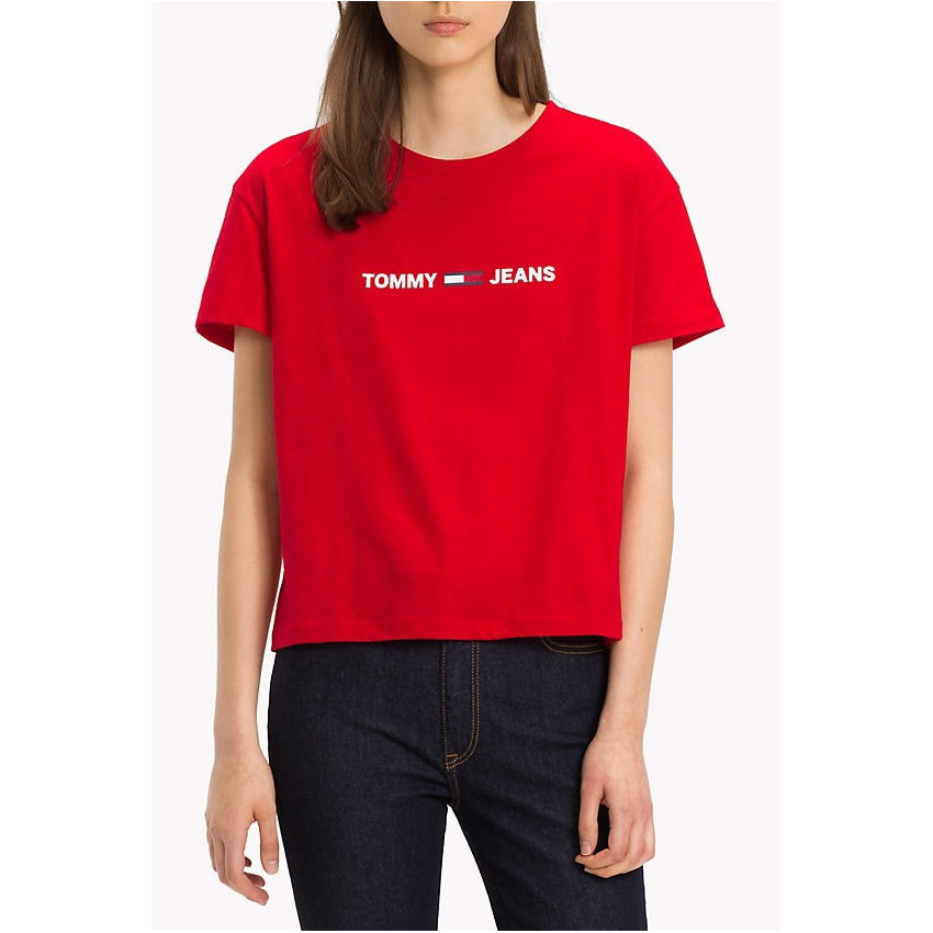 T-shirt Femme Tommy Jeans Rouge référence DW0DW05455 chez Cloane à Vannes