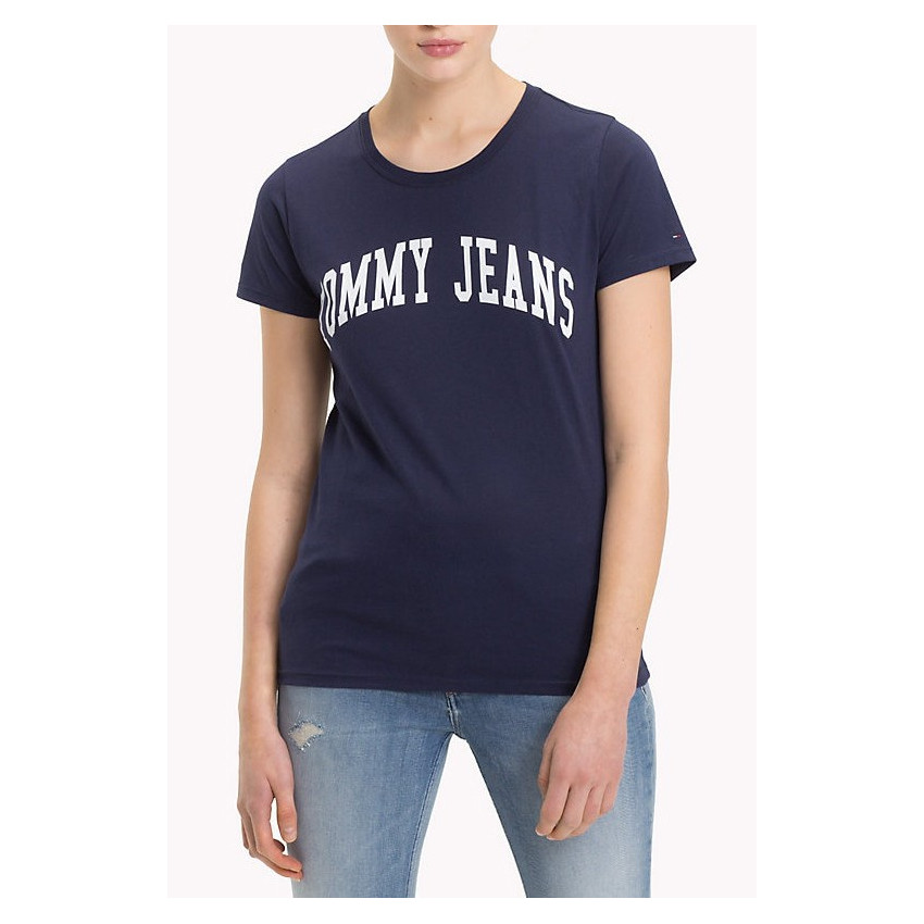 T-shirt Femme Tommy Jeans Bleu Marine référence DW0DW05266 002 chez Cloane, magasins vetements de marques à Vannes