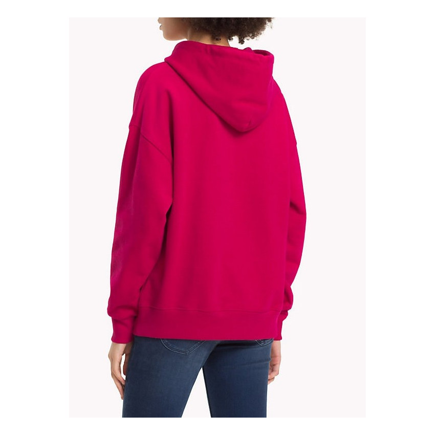 Sweat Femme Tommy Jeans Signature hoodie Rose-framboise, cloane vannes