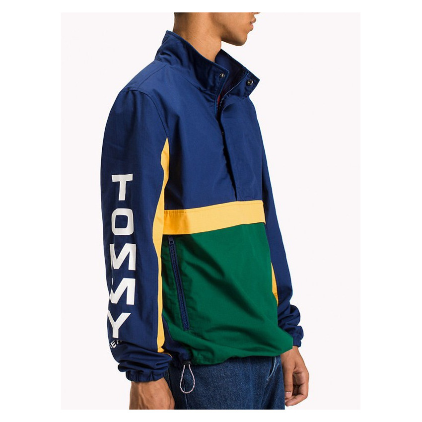 Veste enfilable Tommy hilfiger jeans pour Homme bleu, vert et jaune, référence DM0DM03966 902 e-boutique Cloane Vannes