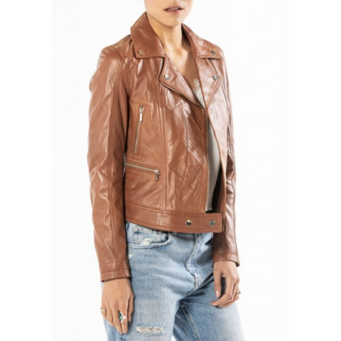 Perfecto en cuir femme Rose Garden modèle Panema chez Cloane, vetements de marques a Vannes