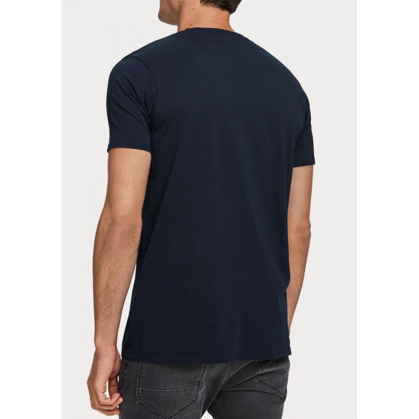 T-shirt Bleu marine Scotch & Soda, poche poitrine réf:153621, Cloane, E-boutique et magasins vetements de marques a Vannes