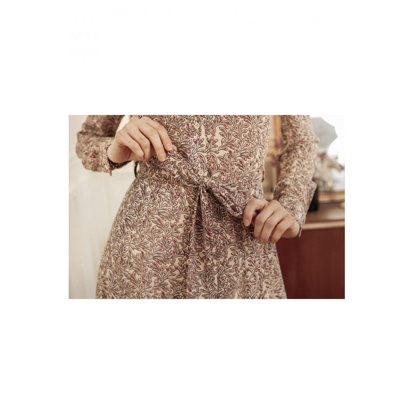 Robe Femme La petite etoile manchers longues motif cashmere réf Simone chez Cloane, vetements femme à Vannes