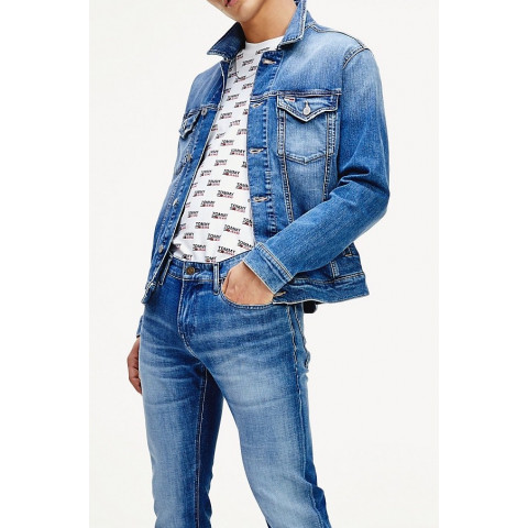 Blouson Jeans Tommy Hilfiger coloris bleu moyen en coton stretch référence DM0DM08035 1A4