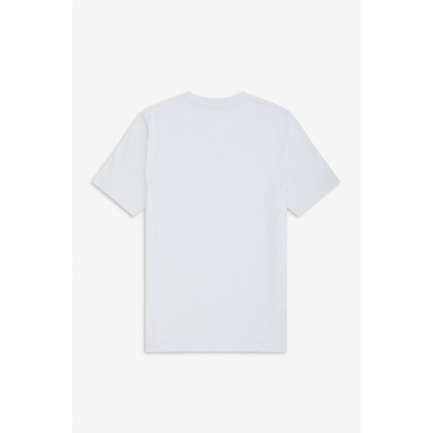 T-shirt Homme FRED PERRY blanc Logo brodé sur la poitrine, col rond et manches courtes M7514 100
