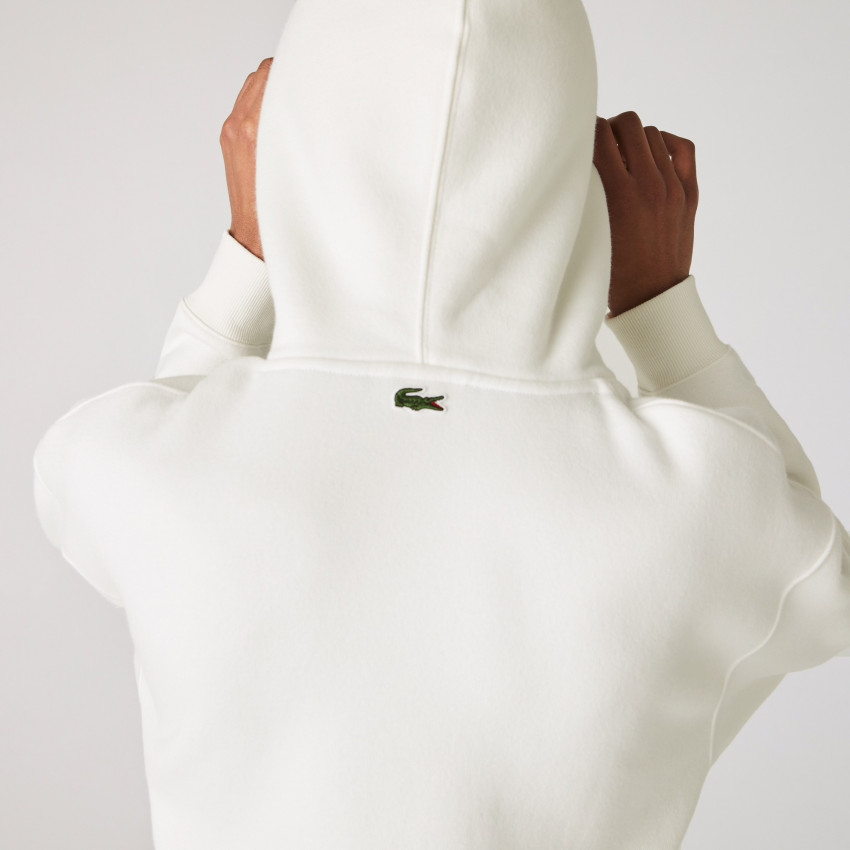 Sweat LACOSTE live hoodie blanc logo Popart, référence SH2164, E-boutique Cloane à Vannes 