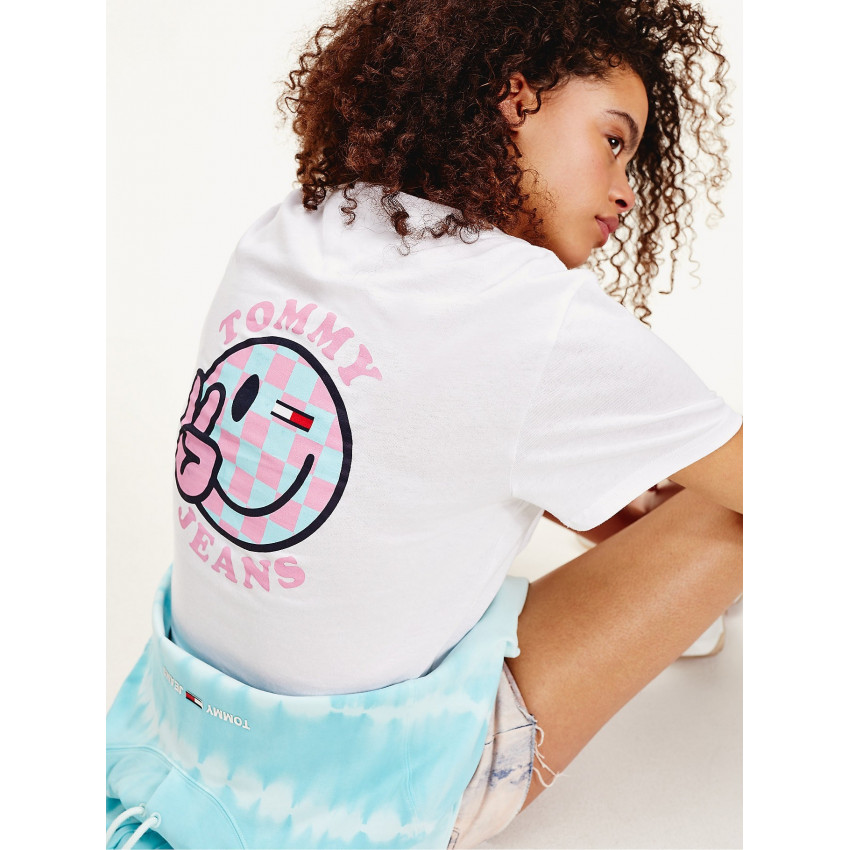 T-Shirt Femme Tommy Hilfiger Back Logo Smiley, e-shop Cloane, boutique de vêtement à Vannes