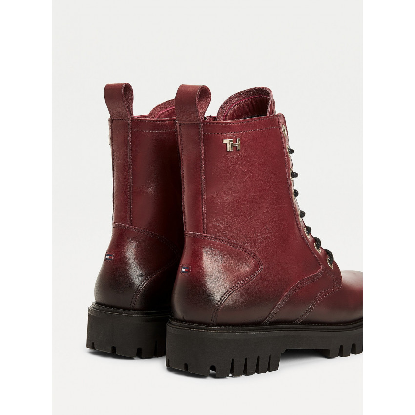 Boots Femme Tommy Hilfiger Shaded Leather Bordeaux 