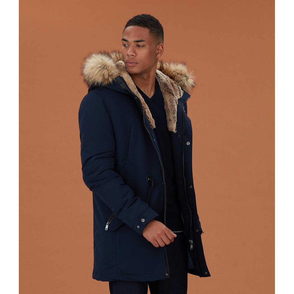 Parka Bleu Marine Bleu Marine Parka Izac Homme Blouson Parka