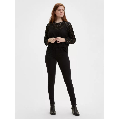 Jeans femme Levi's skinny 711 taille moyenne coloris noir référence: 18881 0052 