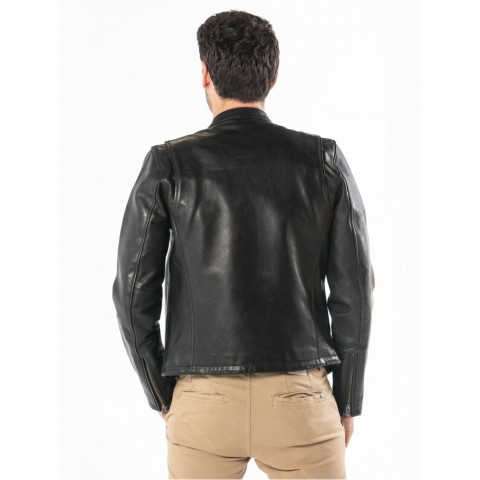 Blouson en cuir de vache DAYTONA pour Homme, référence Iron coloris noir, e-shop CLOANE à Vannes