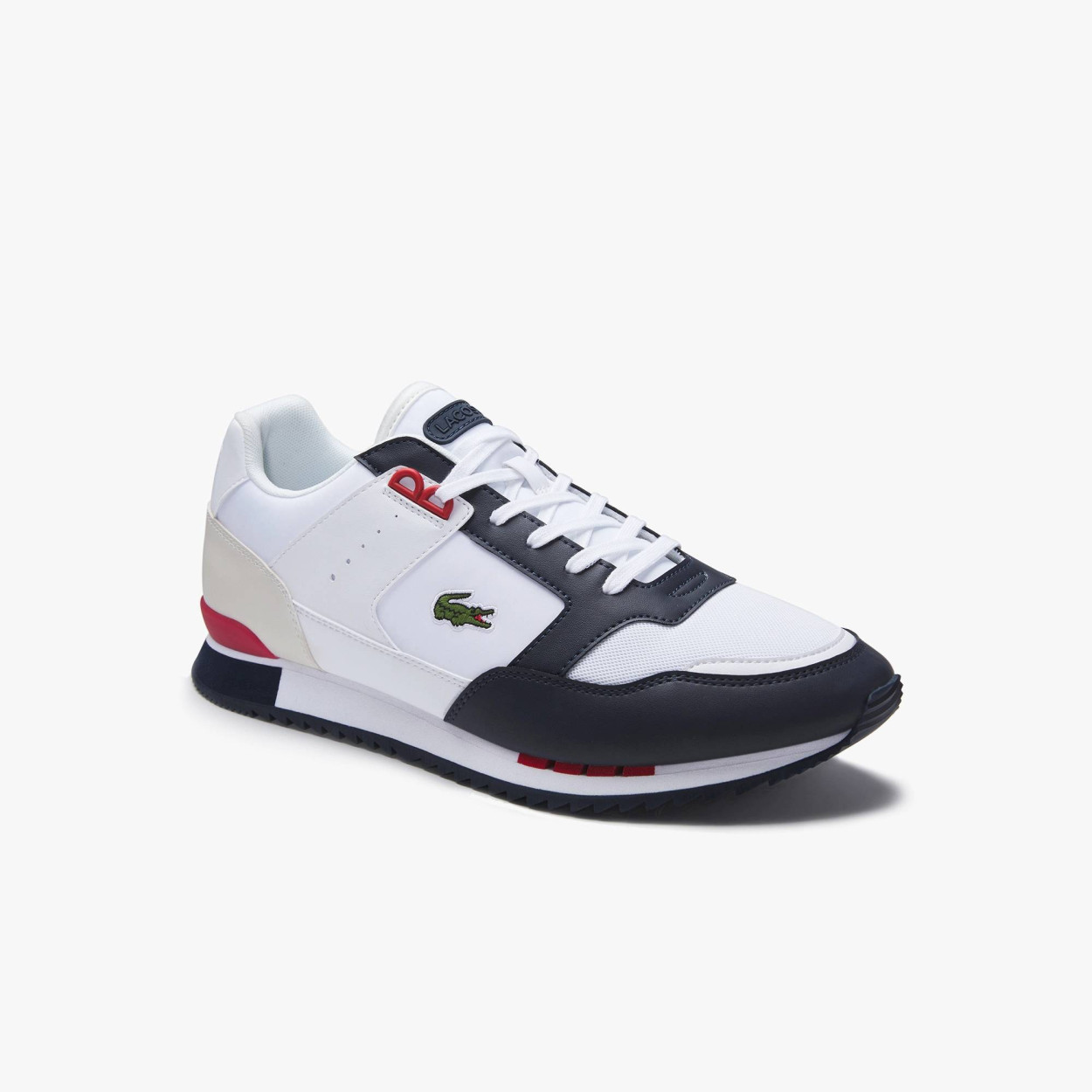 Homme Low-top lace-up 100% CUIR Blanc BASKETS RRP £ 85 Lacoste PA049 
