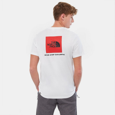 T-shirt Homme THE NORTH FACE blanc ou noir logo rouge (redbox) dans le dos, E-shop CLOANE